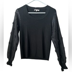 NANETTE LEPORE Black Long Sleeves Knit Winter Top Sweater S/M BNWT